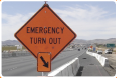 Emergency turn out sign.